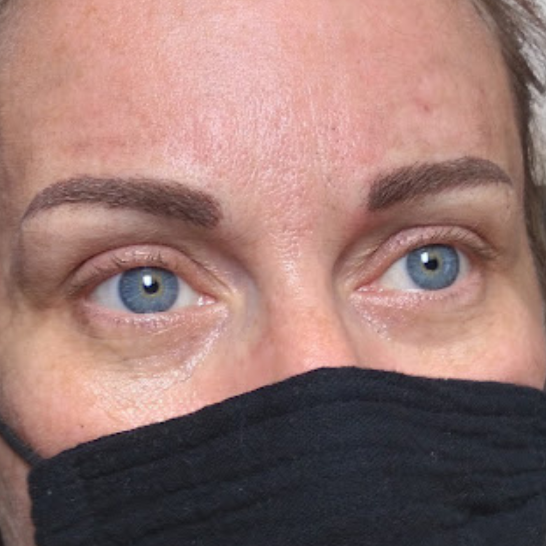 LaBrows client showing freshly finished permanent makeup brows