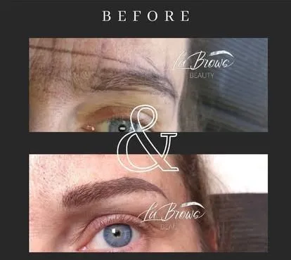 Microblading before and after at LaBrows