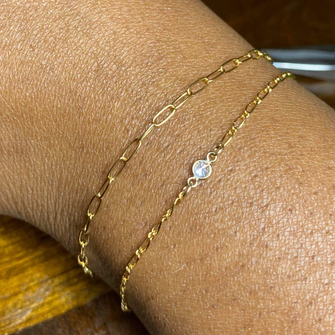Gold-filled permanent jewelry bracelets